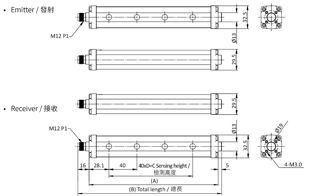 RIKO ASP-4004-K1/ASP-4008-K1/ASP-4012-K1/ASP-4016-K1 光幕 RIKO ASP-4004-K1/ASP-4008-K1/ASP-4012-K1/ASP-4016-K1 光幕