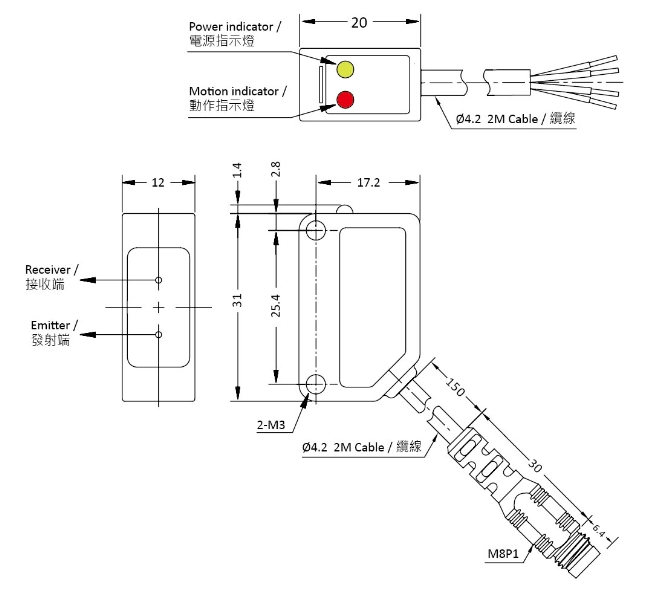 RIKO 小方形光電 PK3-R2N RIKO 小方形光電 PK3-R2N
