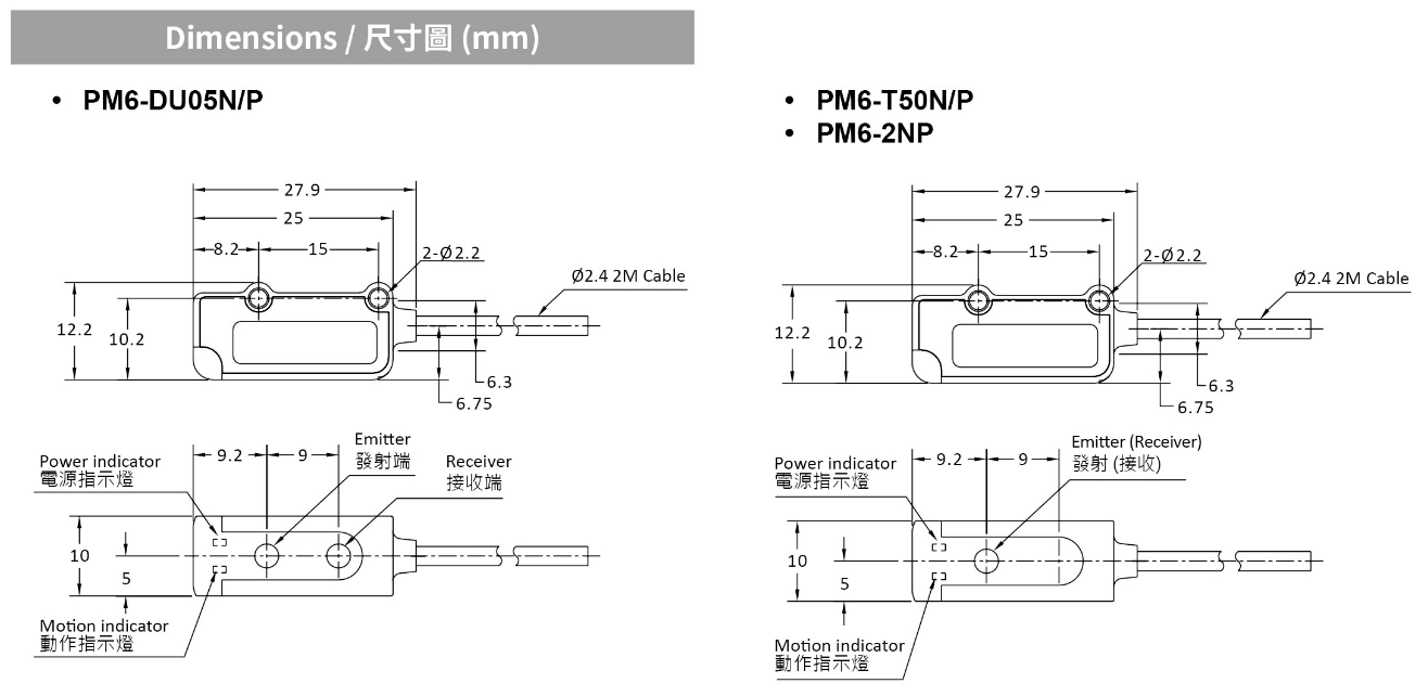 RIKO 微小方形光電 PM6-DU05N RIKO 微小方形光電 PM6-DU05N