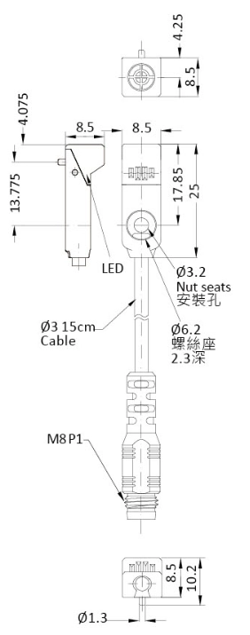 RIKO 方形電感式近接開關 JM02-N RIKO 方形電感式近接開關 JM02-N