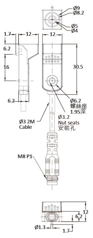 RIKO 方形電感式近接開關 JM04-N RIKO 方形電感式近接開關 JM04-N