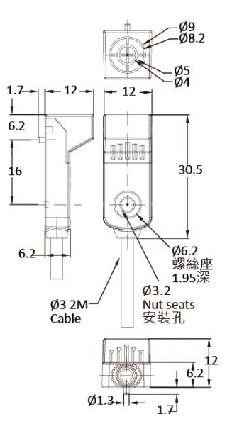 RIKO 方形電感式近接開關 JM04-N3 RIKO 方形電感式近接開關 JM04-N3