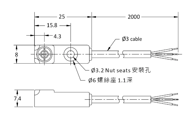 RIKO KN精巧方形電感式近接開關 KND02-N RIKO KN精巧方形電感式近接開關 KND02-N