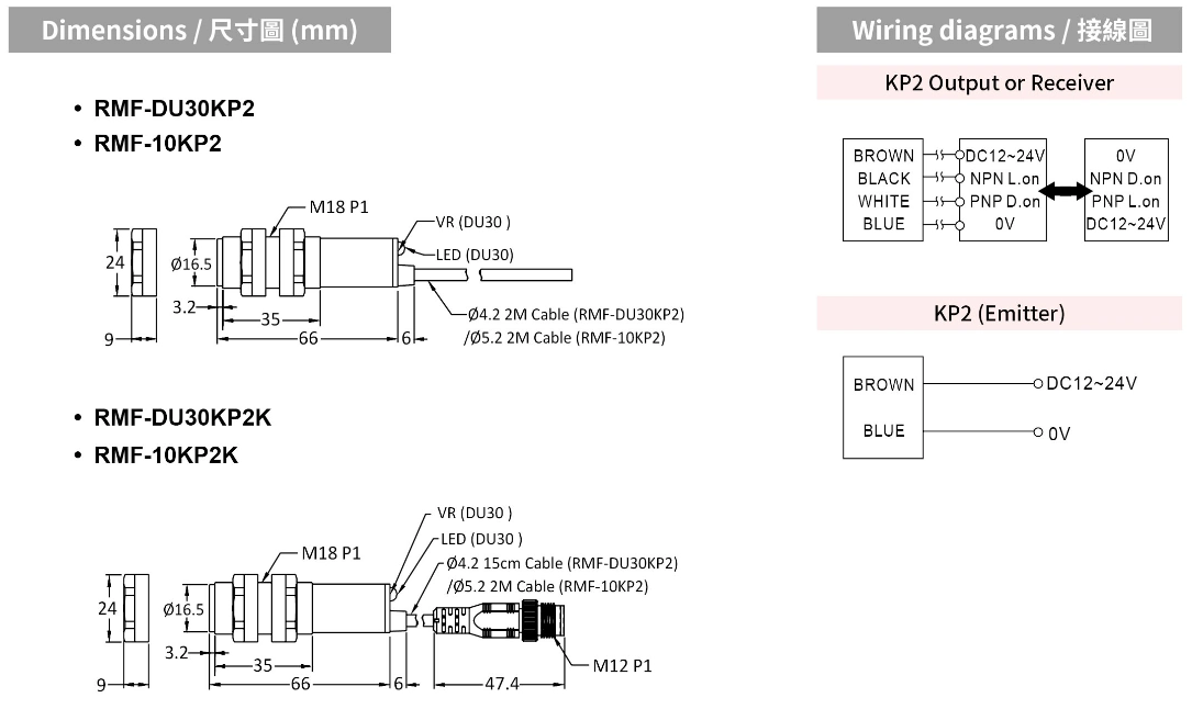 RIKO 塑膠外殼光電 RMF-DU30KP2 RIKO 塑膠外殼光電 RMF-DU30KP2