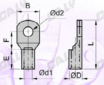 佳力R型銅管高導電端子(有檢驗孔) 佳力R型銅管高導電端子(有檢驗孔)