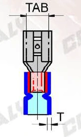 佳力平網易進式加短銅套絕緣母端子