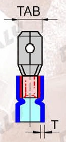佳力平插易進式加短銅套絕緣公端子